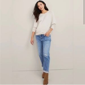 Hatch The Boyfriend Maternity Jean In
Destroyed Light Wash 25